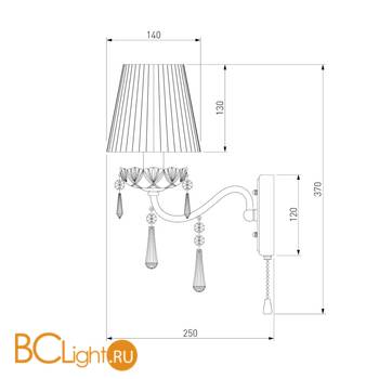 Бра Eurosvet Rosetta 10086/1 серебро/дымчатый хрусталь Strotskis - Схема