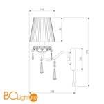 Бра Eurosvet Rosetta 10086/1 серебро/дымчатый хрусталь Strotskis - Схема