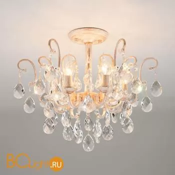 Потолочная люстра Eurosvet Rosita 10022/6 белый с золотом/прозрачный хрусталь Strotskis