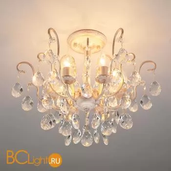 Потолочная люстра Eurosvet Rosita 10022/6 белый с золотом/прозрачный хрусталь Strotskis - Фото 1