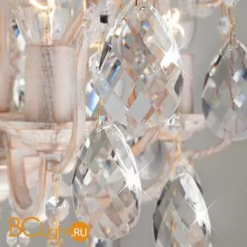 Потолочная люстра Eurosvet Rosita 10022/6 белый с золотом/прозрачный хрусталь Strotskis - Фото 0