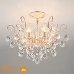 Потолочная люстра Eurosvet Rosita 10022/6 белый с золотом/прозрачный хрусталь Strotskis