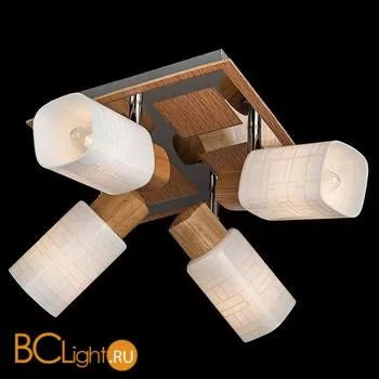 Потолочная люстра Eurosvet Савьер 20029/4 хром/светлое дерево