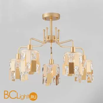 Потолочная люстра Eurosvet Scoppio 10101/5 перламутровое золото/прозрачный хрусталь Strotskis