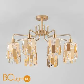 Потолочная люстра Eurosvet Scoppio 10101/8 перламутровое золото/прозрачный хрусталь Strotskis