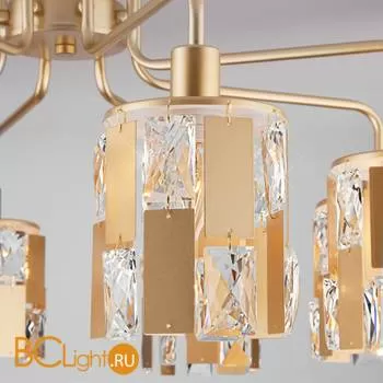 Потолочная люстра Eurosvet Scoppio 10101/8 перламутровое золото/прозрачный хрусталь Strotskis - Фото 1