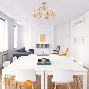 Потолочная люстра Eurosvet Scoppio 10101/8 перламутровое золото/прозрачный хрусталь Strotskis - Фото 0