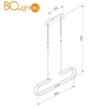 Подвесной светильник Eurosvet Sender 90072/1 серебряный 30W - Схема