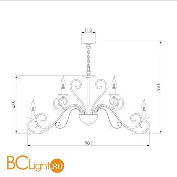 Люстра Eurosvet Silva 60090/12 хром - Схема