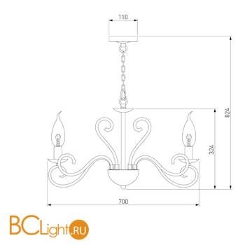 Люстра Eurosvet Silva 60090/8 хром - Схема