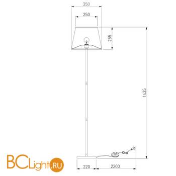 Торшер Eurosvet Snowy 01019/1 белый - Схема