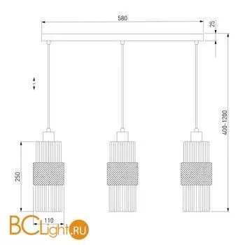 Подвесной светильник Eurosvet Soho 50209/3 бронза - Фото 2