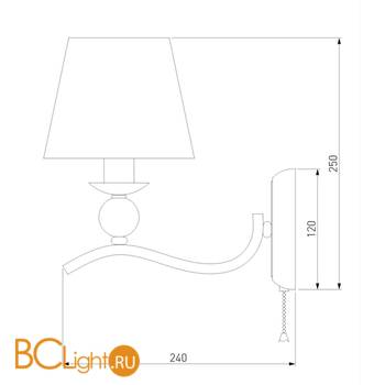 Бра Eurosvet Sortino 60097/1 золото - Схема