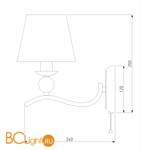 Бра Eurosvet Sortino 60097/1 золото - Схема