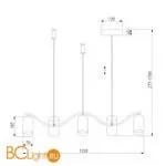 Подвесной светильник Eurosvet Spacer 90103/5 серый / золото - Фото 3