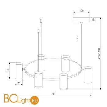 Люстра Eurosvet Spacer 90103/6 серый / золото - Фото 3