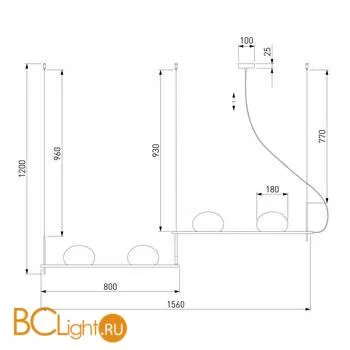 Подвесной светильник Eurosvet Stair 70145/4 черный a061373 - Фото 3