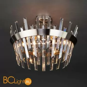 Подвесной светильник Eurosvet Steccato 10111/5 сатин-никель/прозрачный хрусталь Strotskis - Фото 1