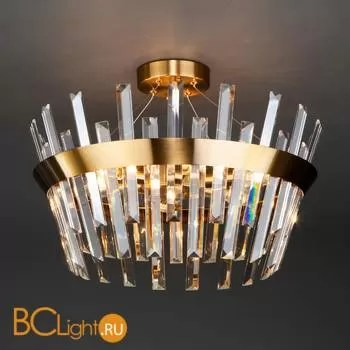 Подвесной светильник Eurosvet Steccato 10111/5 золотая бронза / прозрачный хрусталь Strotskis