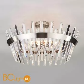 Подвесной светильник Eurosvet Steccato 10111/8 сатин-никель / прозрачный хрусталь Strotskis - Фото 1