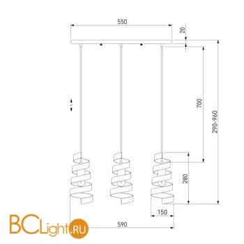 Подвесной светильник Eurosvet Storm 50058/3 серебро a057154 - Фото 3