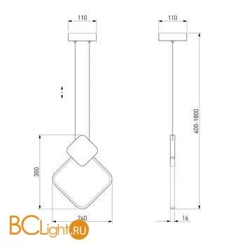 Подвесной светильник Eurosvet Style 50216/1 LED бронза - Фото 2