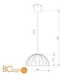 Подвесной светильник Eurosvet Sunny 50140/1 золотой - Схема