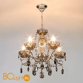 Люстра Eurosvet Teodore 10103/8 хром/дымчатый хрусталь Strotskis - Фото 0