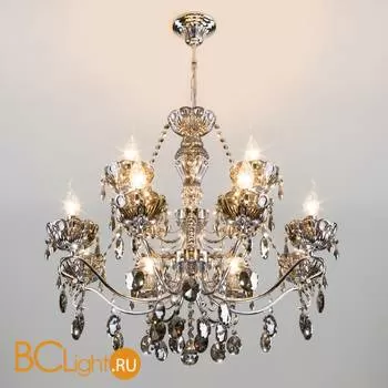 Люстра Eurosvet Teodore 10103/12 хром/дымчатый хрусталь Strotskis - Фото 0