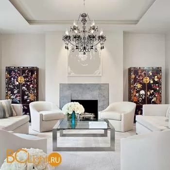 Люстра Eurosvet Teodore 10103/12 хром/дымчатый хрусталь Strotskis - Фото 1