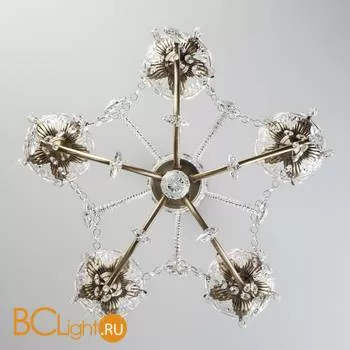 Люстра Eurosvet Teodore 10103/5 античная бронза/прозрачный хрусталь Strotskis - Фото 1