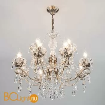 Люстра Eurosvet Teodore 10103/12 античная бронза/прозрачный хрусталь Strotskis - Фото 1