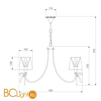 Люстра Eurosvet Terry 60066/5 белый/коричневый - Схема