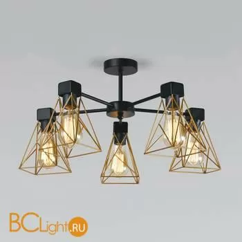 Люстра Eurosvet Trappola 70107/5 черный/латунь a061402
