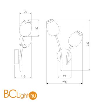 Бра Eurosvet Tulip 30135/2 хром - Схема