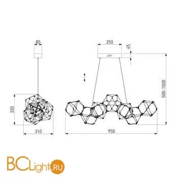 Подвесной светильник Eurosvet Uma new 90368/7 медь a065028 - Фото 3