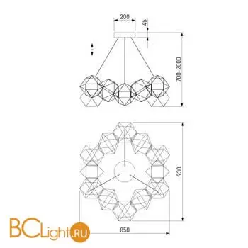 Подвесная светодиодная люстра 90369/12 медь a065034 - Фото 2