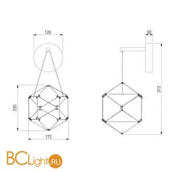 Настенный светодиодный светильник 90310/1 черный жемчуг a062503 - Фото 3