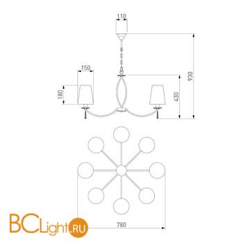 Люстра Eurosvet Valery 60079/8 хром - Схема