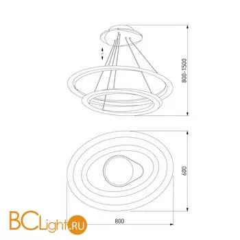 Подвесной светильник Eurosvet Virtus 90231/2 серебро - Фото 3