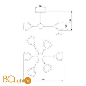 Люстра Eurosvet Vivien 30163/6 серебро - Фото 1