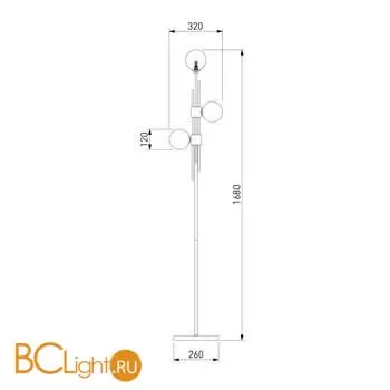 Напольный светильник Eurosvet Volver new 01383/3 латунь a066798 - Фото 3