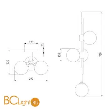 Настенный светильник Eurosvet Volver new 50383/3 латунь a065726 - Фото 2
