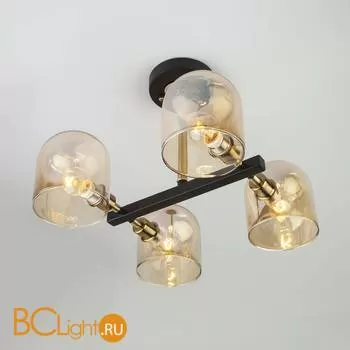 Потолочная люстра Eurosvet Wade 70103/4 бронза/черный - Фото 1