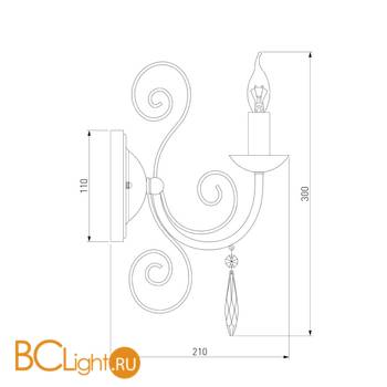Бра Eurosvet Wispa 10094/1 золото/прозрачный хрусталь Strotskis - Схема