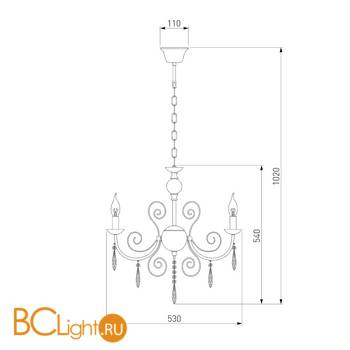 Люстра Eurosvet Wispa 10094/5 золото/прозрачный хрусталь Strotskis - Схема