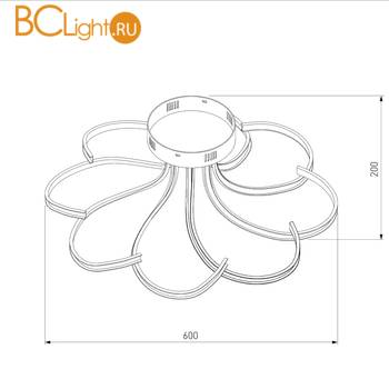 Потолочный светильник Eurosvet Wisteria 90096/8 золото 75W - Схема
