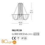 Потолочный светильник Morosini Evi Style Fall PL120 ES0023PL04SWAL - Схема