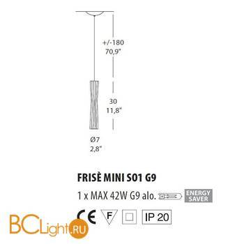 Подвесной светильник Evi Style Frise mini SO1 G9 ES0501SO08SEAL - Схема