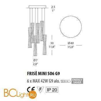 Подвесной светильник Evi Style Frise mini SO6 G9 ES0505SO08SEAL - Схема